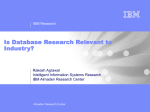Is Database Research Relevant to Industry?