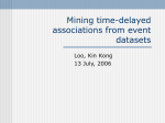 Mining time-delayed associations from event datasets