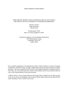 NBER WORKING PAPER SERIES