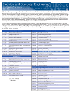 Specialization Area Courses 2015-2016