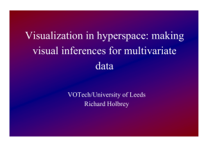 Visualization in hyperspace: making visual inferences for multivariate data VOTech/University of Leeds