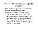 Proposed Curriculum Changes for 2006-07 Primary issue content into required courses