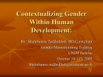 Contextualizing Gender Within Human Development