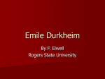 Emile Durkheim - Rogers State University