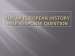 The AP European History Free Response Question