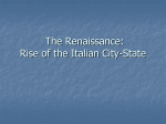 The Renaissance: Rise of the Italian City