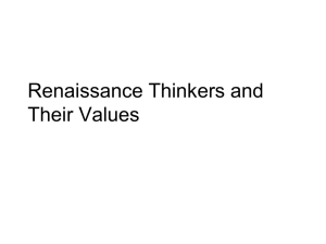Renaissance Thinkers and Their Values
