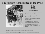 Harlem Renaissance PowerPoint - Community Unit School District 200