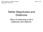 Stellar Magnitudes & Distances