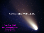 COMETARY PARALLAX