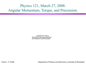 PowerPoint Presentation - Physics 121. Lecture 18.