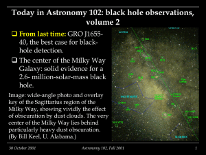 Today in Astronomy 102: black hole observations, v.2