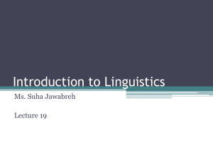 Introduction to Linguistics - An