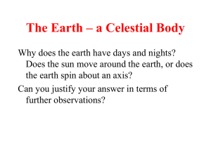 The Earth – a Celestial Body