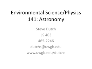Environmental Science/Physics 141: Astronomy
