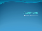 Astronomy: historical perspective, 2003 version