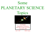 Planetary Science. - Nmsu - New Mexico State University