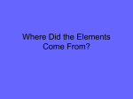 Where Did the Elements Come From?