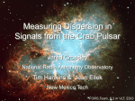Measuring Dispersion in Signals from the Crab Pulsar