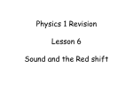 Physics 1 Revision Lesson 6 Sound and the Red shift