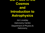 Our Place in the Cosmos and Introduction to