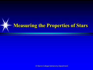 Measuring the Properties of Stars - Sierra College Astronomy Home