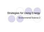 Strategies for Using Energy