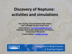 Neptune discovery in physics class: activities and simulations