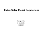 Extrasolar Planet Populations, Lebo, 8-1