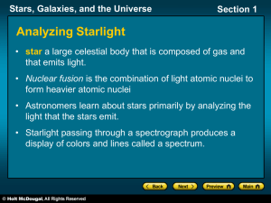 Stars, Galaxies, and the Universe Section 1