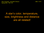 How are a star`s temperature, color, and brightness related?