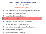 FIRST LIGHT IN THE UNIVERSE