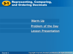 Compare/Order Decimals