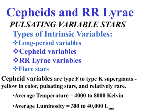 Variables, Star Clusters, and Nebulae (Professor Powerpoint)