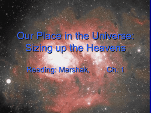 Our Place in the Universe: Sizing up the Heavens