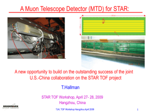 Future projects: A Muon Telescope Detector (MTD) for STAR