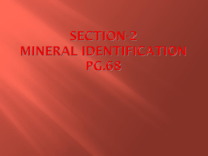Section-2 Mineral Identification pg.68
