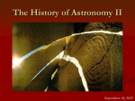 The History of Astronomy II