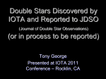 Summary of Double Star Discoveries and JDSO Submissions