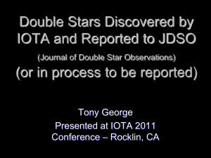 Summary of Double Star Discoveries and JDSO Submissions