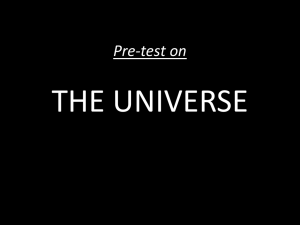 Pre-test on THE UNIVERSE, GALAXIES, AND STARS