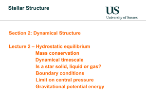 Stellar Structure - Astronomy Centre