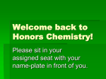 Welcome back to Chemistry!