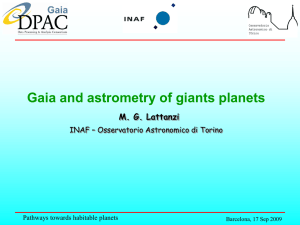 GAIA and astrometry of giant planets