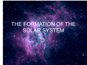 solar system formation and gal