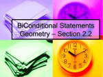 Conditional Statement Review Geometry – Section 2.2