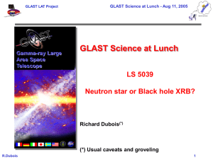 GLAST Science at Lunch - Aug 11, 2005