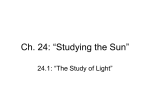 Ch. 24: “Studying the Sun”