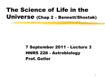 The Science of Life in the Universe (Chap 2