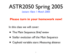 ASTR2050 Spring 2005 • In this class we will cover: Brief review